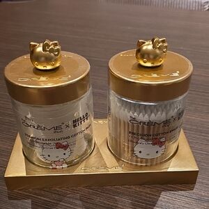 CREME x Hello Kitty Gold and Clear Cotton And Swabs Set